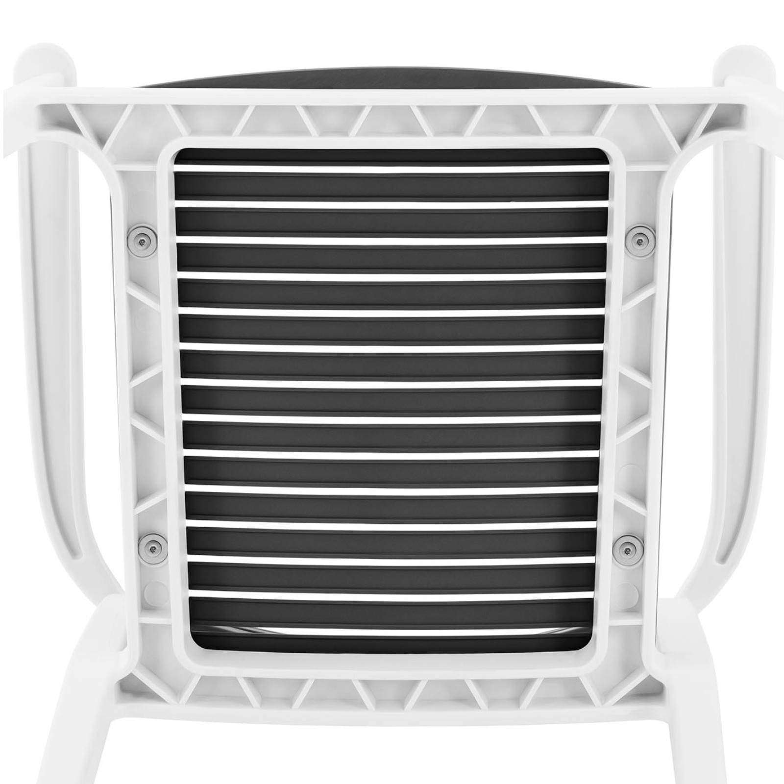 Krzesło plastikowe z oparciem ażurowym na taras balkon 4 szt. czarno-białe 10012384 Royal Catering - obrazek 3