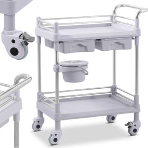 Wózek medyczny zabiegowy laboratoryjny 2 półki 2 szuflady kosz 10030842 Steinberg Systems