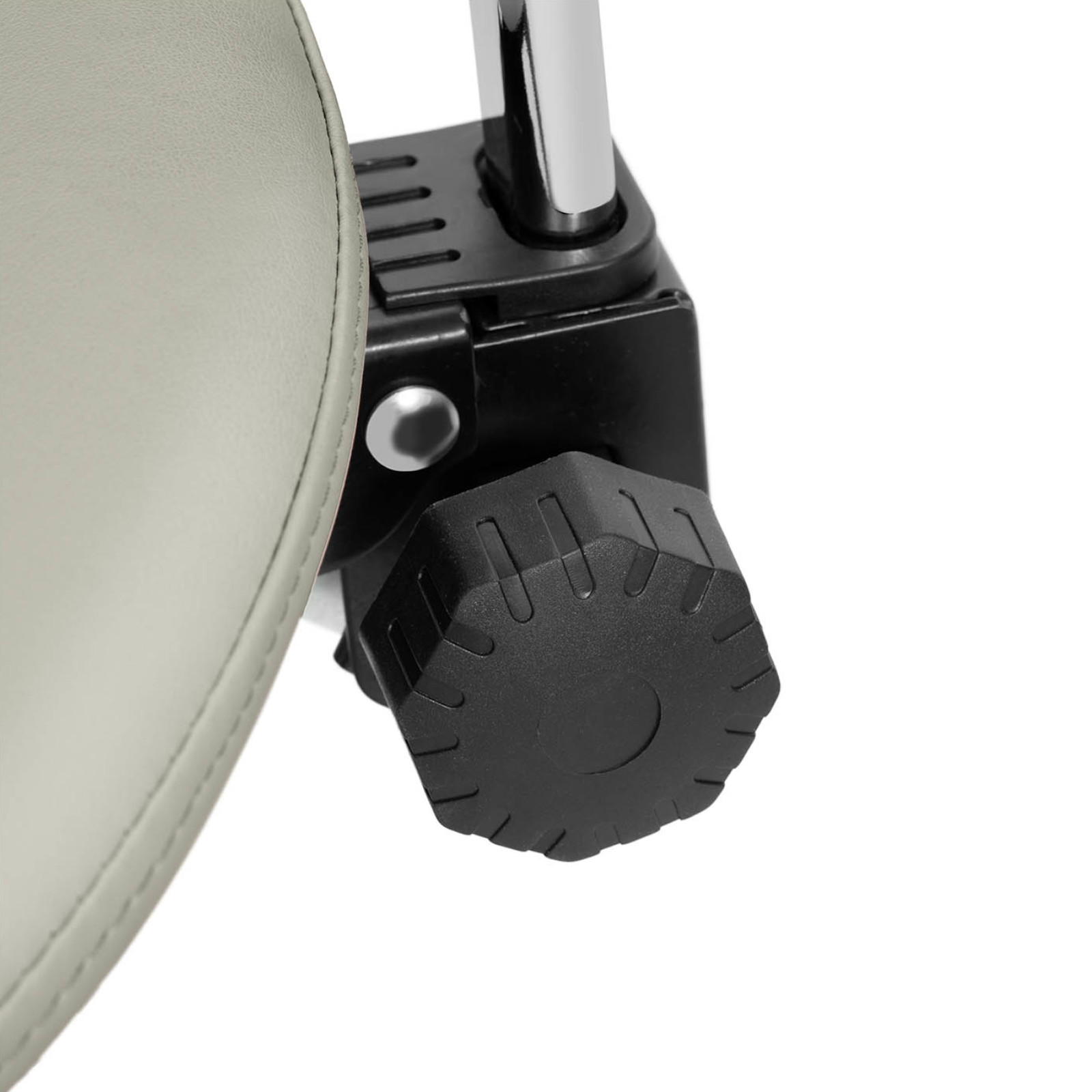 Krzesło kosmetyczne siodłowe z oparciem obrotowe regulowane MANNHEIM GREY szare 10040496 Physa - obrazek 3