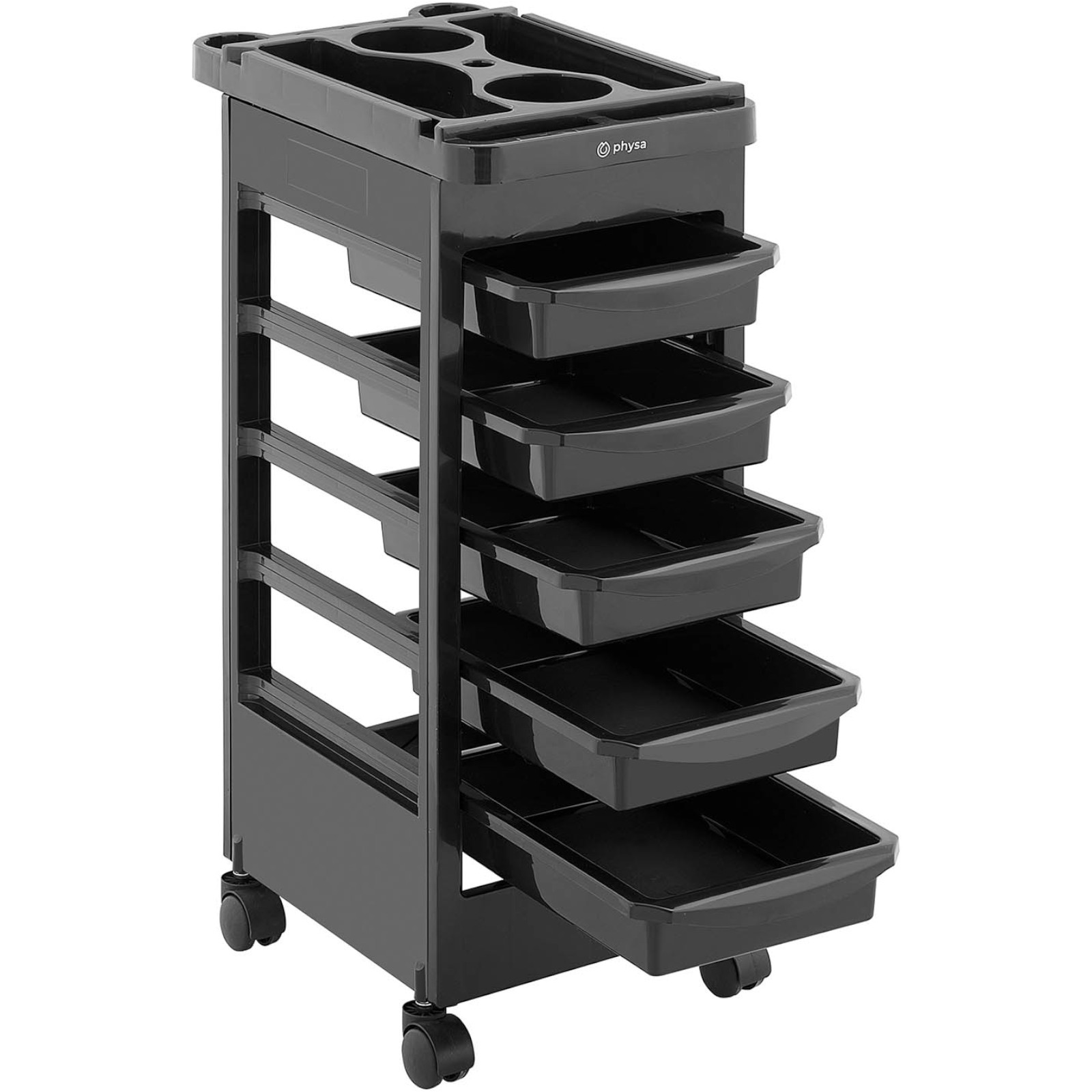 Wózek pomocnik fryzjerski do strzyżenia koloryzacji 5 szuflad półka 495 x 315 mm 10040537 Physa - obrazek 5