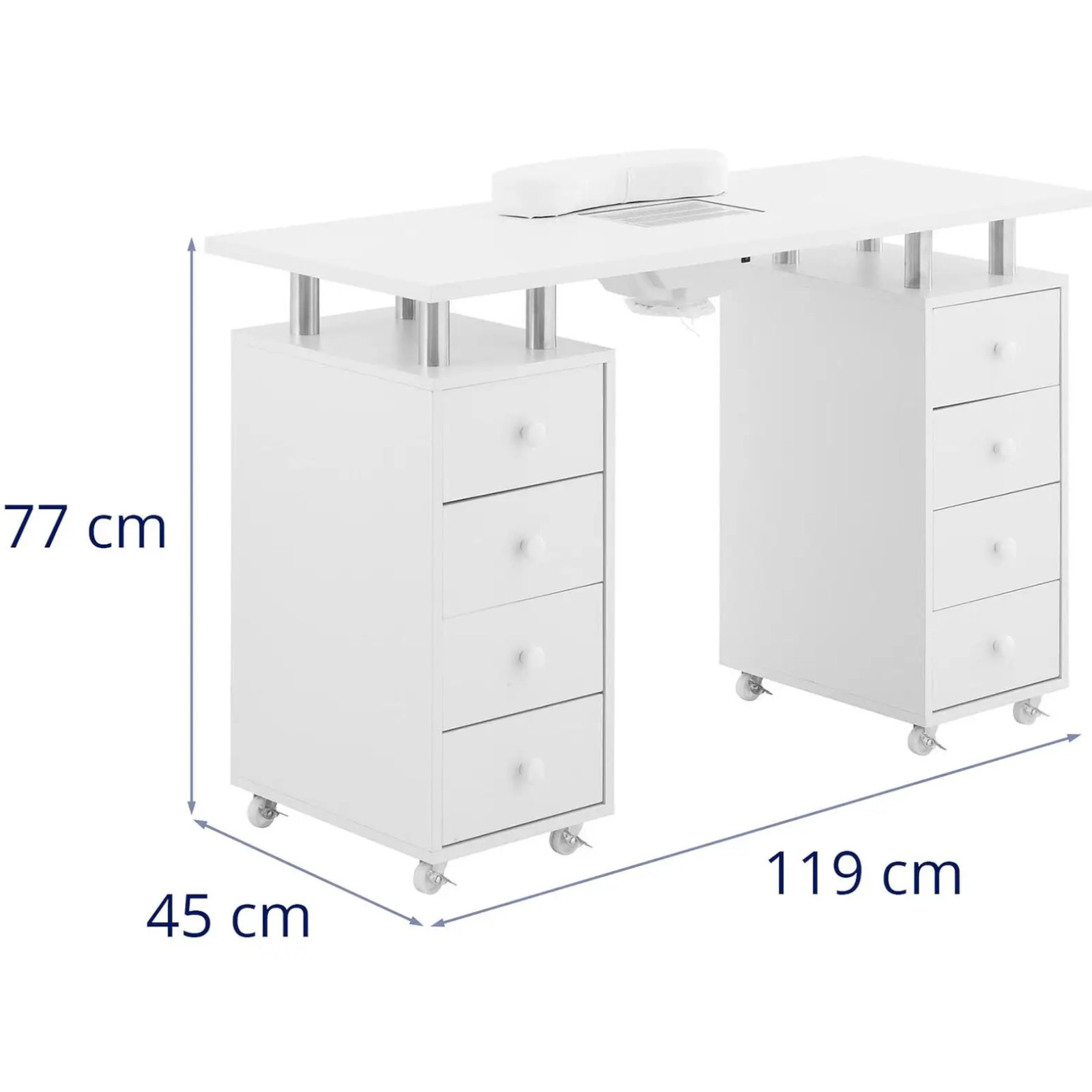 Biurko kosmetyczne do manicure z pochłaniaczem 8 szuflad 119 x 45 x 77 cm 10040578 Physa - obrazek 6