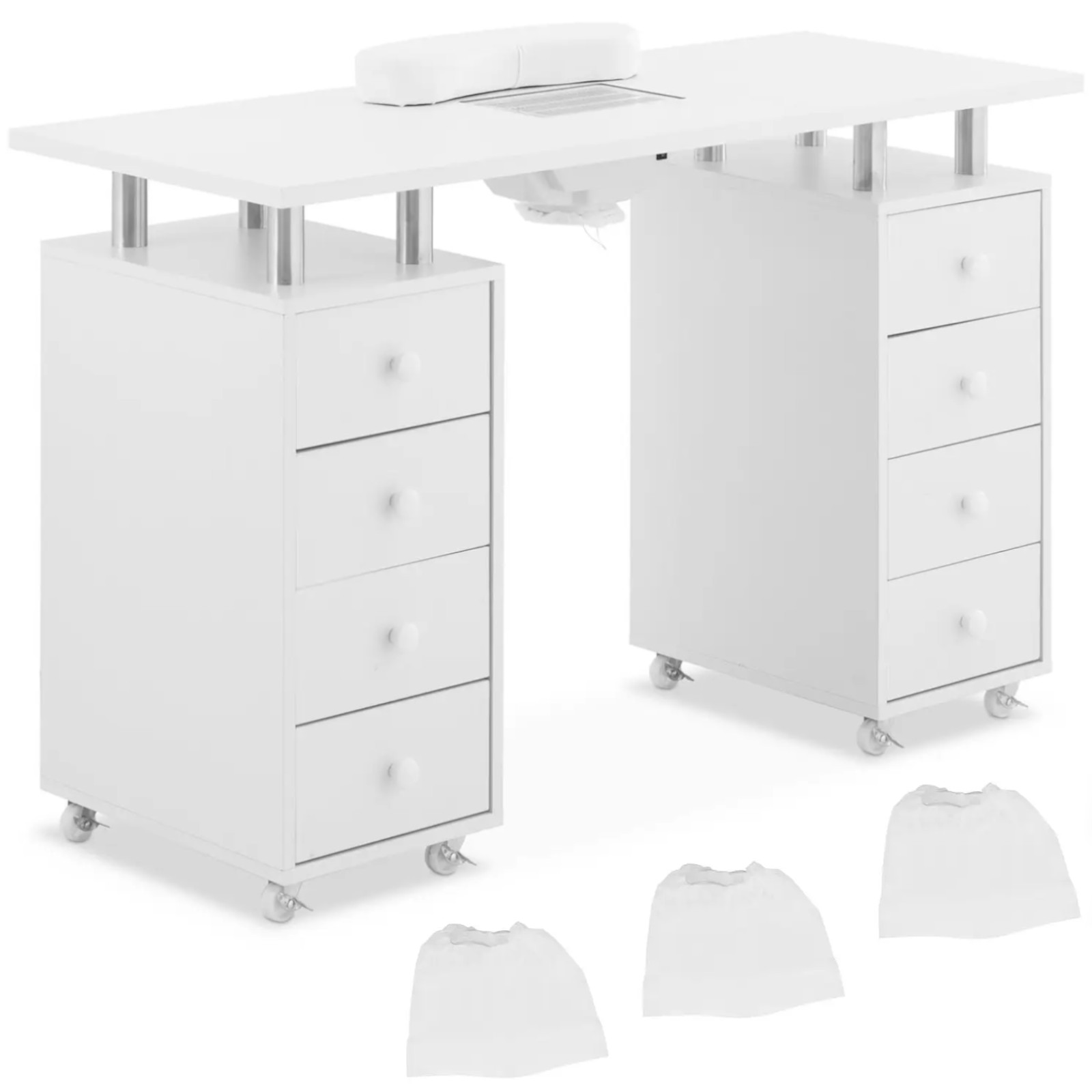 Biurko kosmetyczne do manicure z pochłaniaczem 8 szuflad 119 x 45 x 77 cm 10040578 Physa