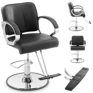 fotel barberski HOVE czarny z podnóżkiem – Physa, do salonu fryzjerskiego