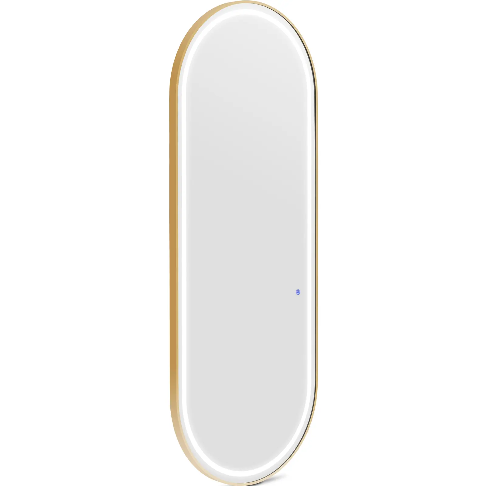 Konsola konsoleta fryzjerska lustro z oświetleniem LED owalne 180 x 70 cm - złote 10040736 Physa - obrazek 2