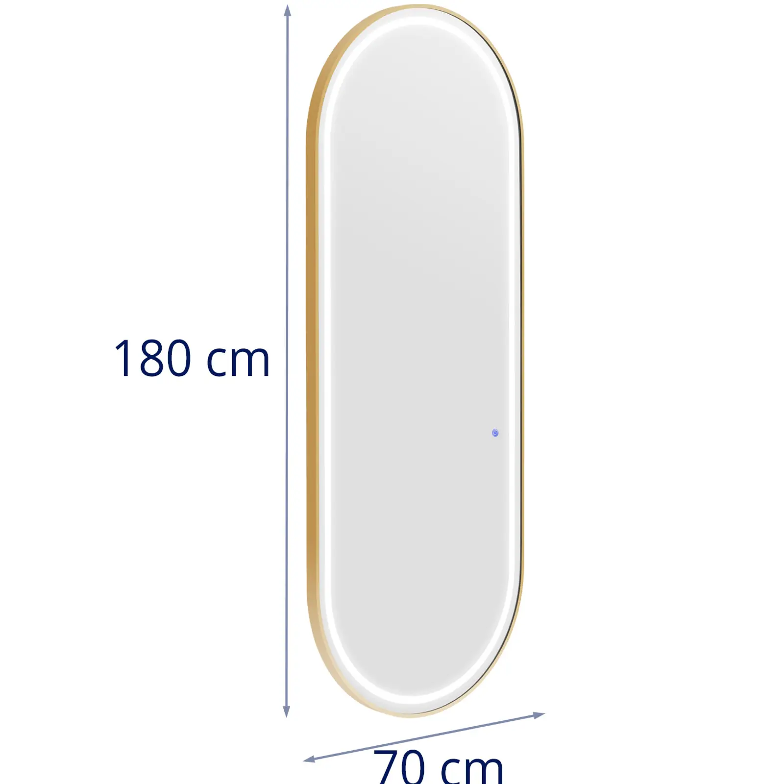 Konsola konsoleta fryzjerska lustro z oświetleniem LED owalne 180 x 70 cm - złote 10040736 Physa - obrazek 4