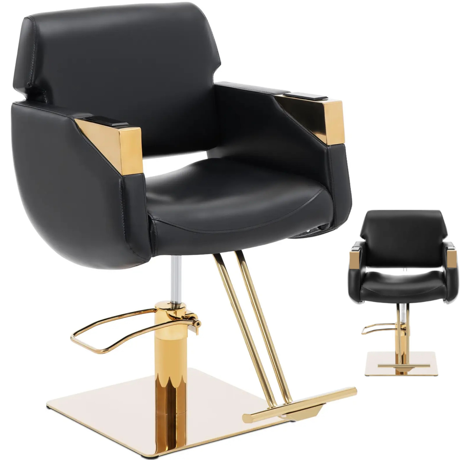 Fotel fryzjerski barberski kosmetyczny z podnóżkiem Physa PENRYN - czarno złoty 10040762 Physa