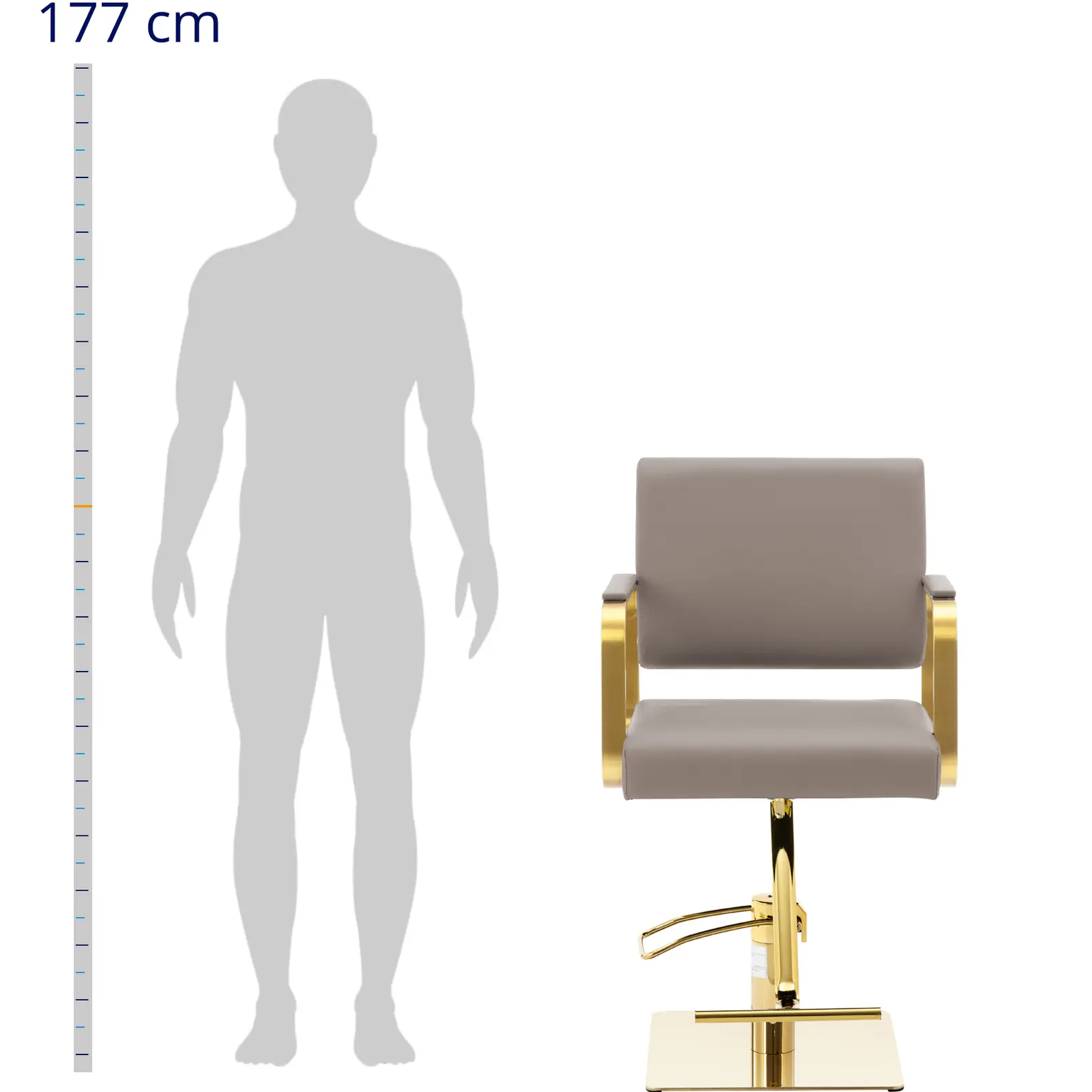 Fotel fryzjerski barberski kosmetyczny z podnóżkiem Physa OTLEY - beżowo - złoty 10040763 Physa - obrazek 3