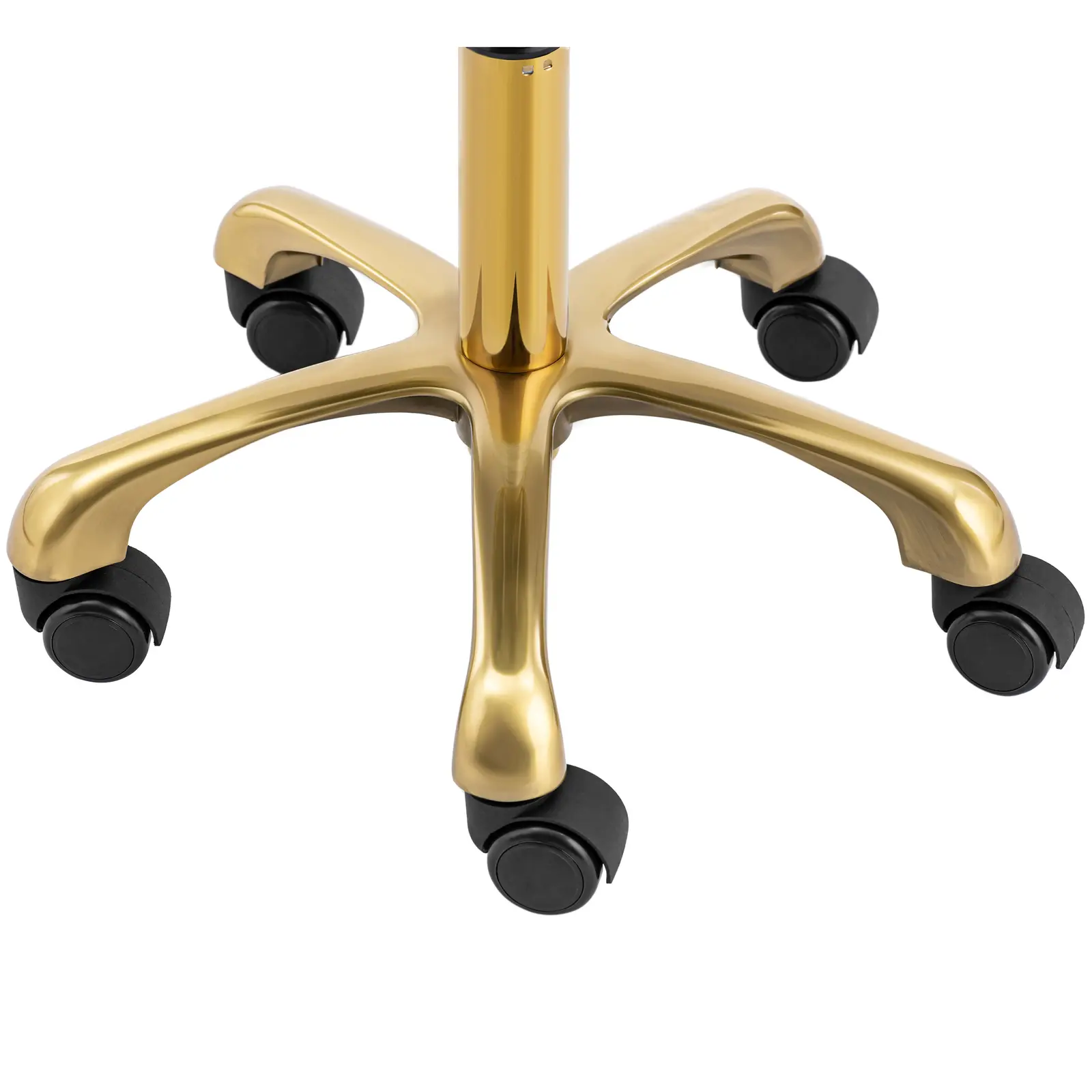 Krzesło taboret hoker kosmetyczny z oparciem na kółkach do 150 kg GELA beżowo złoty 10040799 Physa - obrazek 4