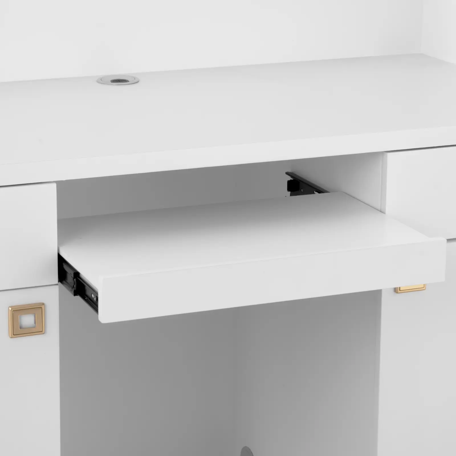 Recepcja lada recepcyjna do salonu hotelu z oświetleniem zamykana - biało złota 10040808 Physa - obrazek 5