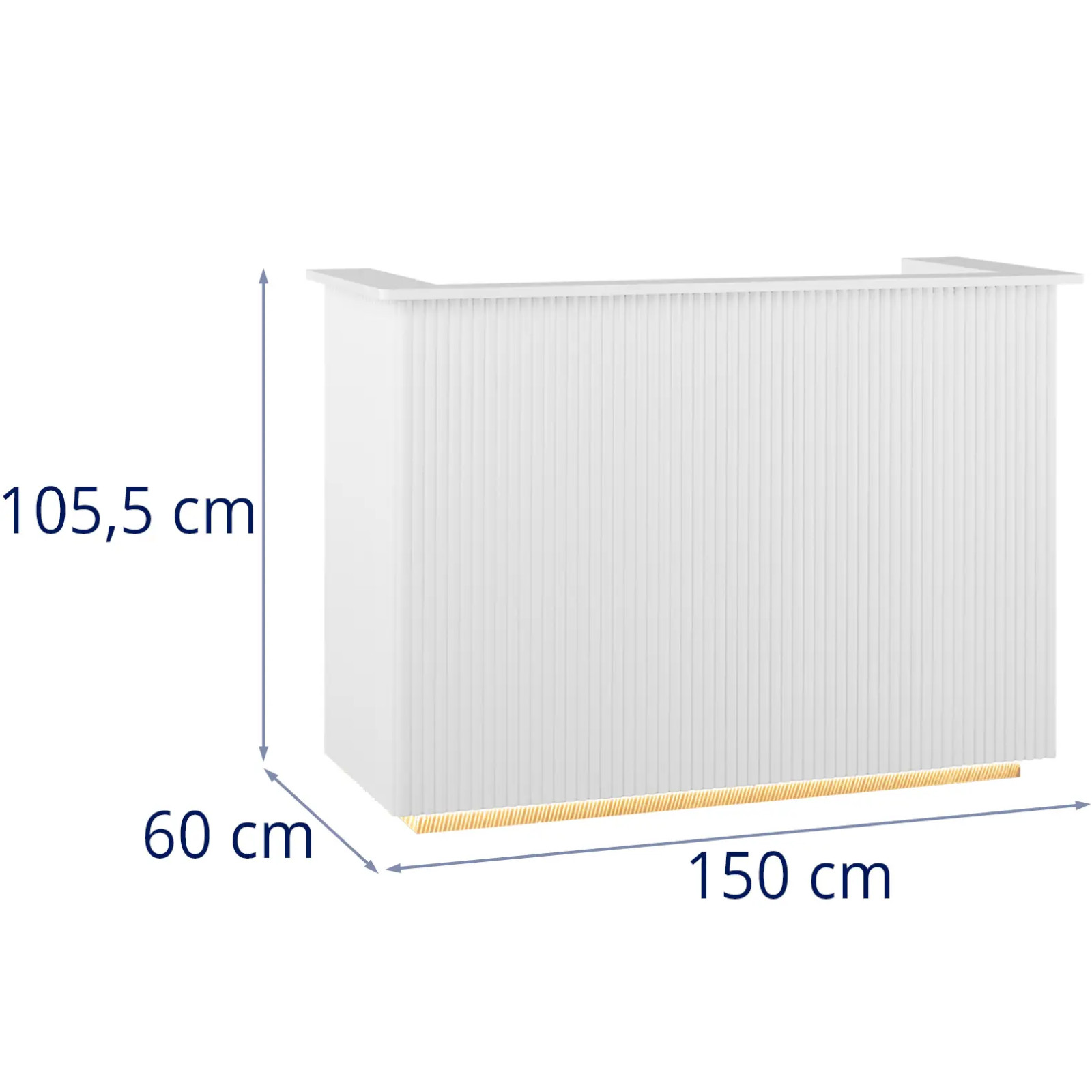 Recepcja lada recepcyjna do salonu hotelu z oświetleniem zamykana - biało złota 10040808 Physa - obrazek 7