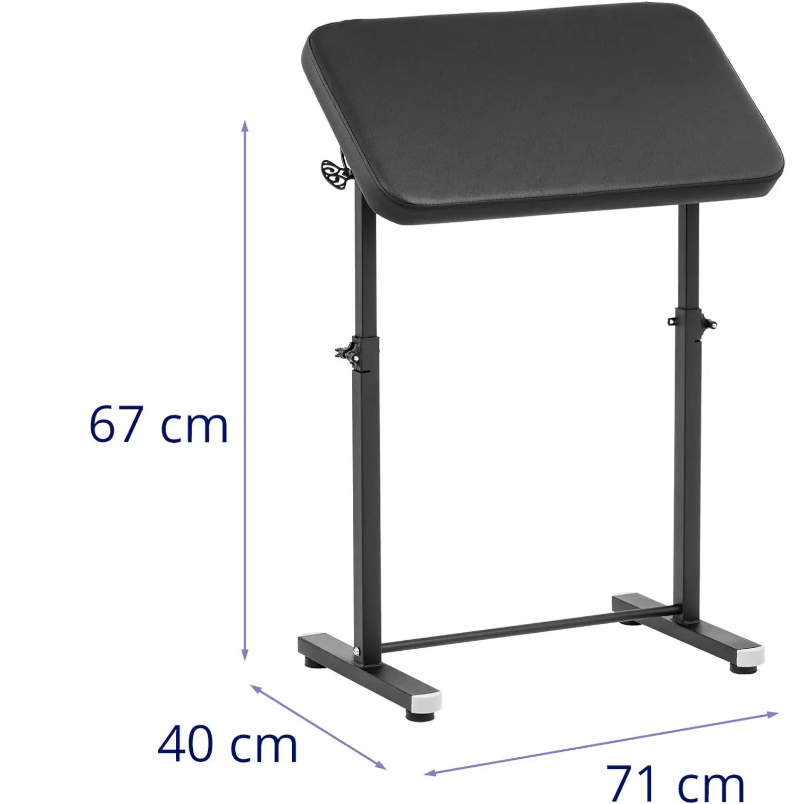 Podłokietnik do tatuażu z regulacją wysokości 67–109 cm, odchylany – Physa PHY_TA_04 czarny - obrazek 7