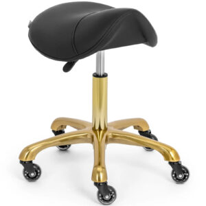 taboret siodłowy kosmetyczny Physa YORK czarno-złoty