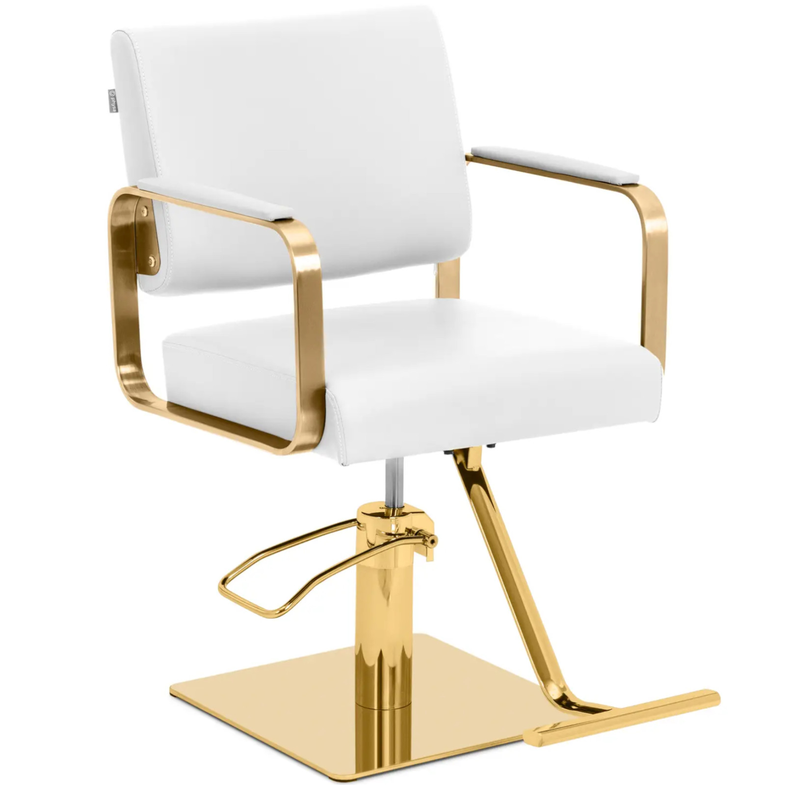 Fotel fryzjerski barberski kosmetyczny z podnóżkiem Physa OTLEY - biało złoty 10040886 Physa - obrazek 2