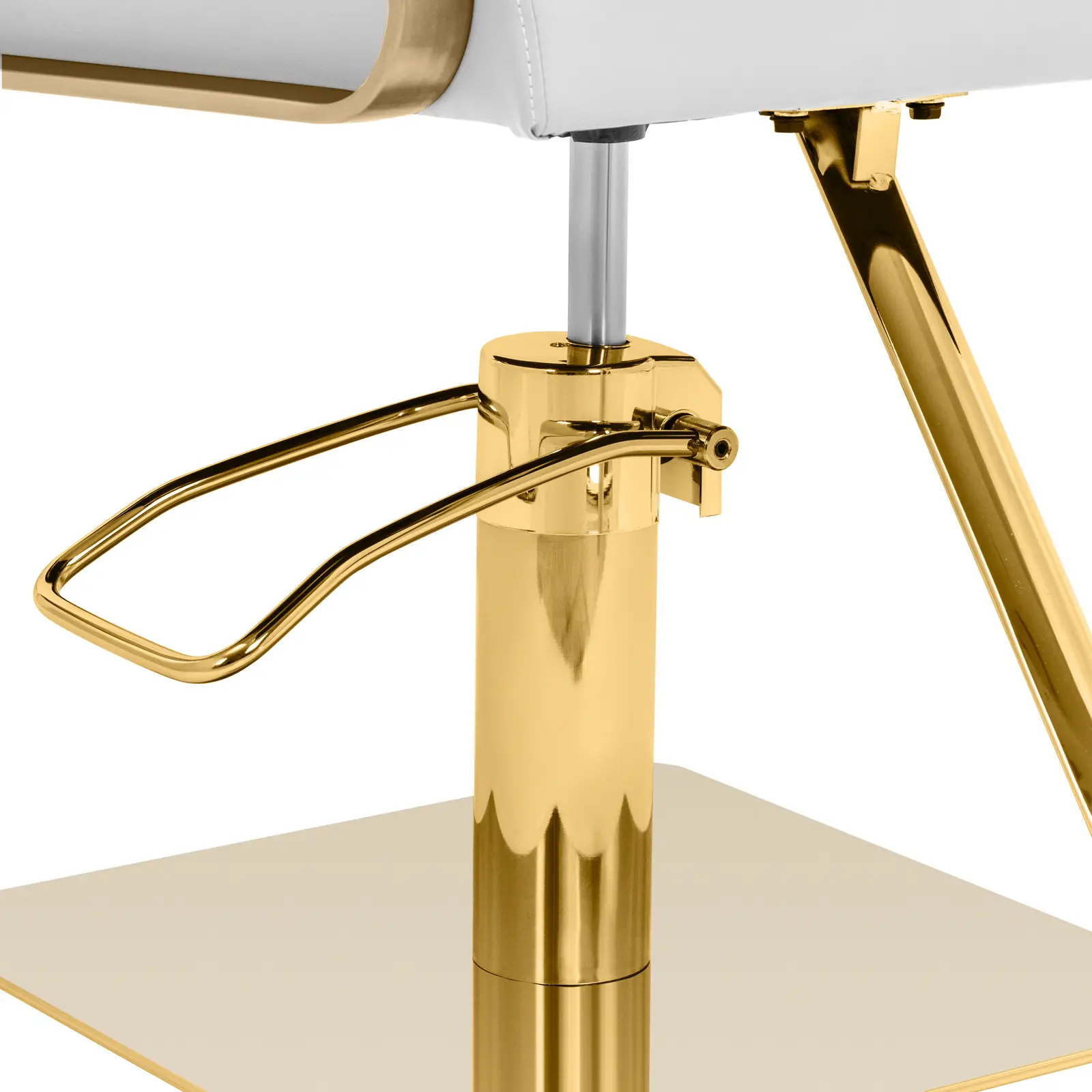 Fotel fryzjerski barberski kosmetyczny z podnóżkiem Physa OTLEY - biało złoty 10040886 Physa - obrazek 3