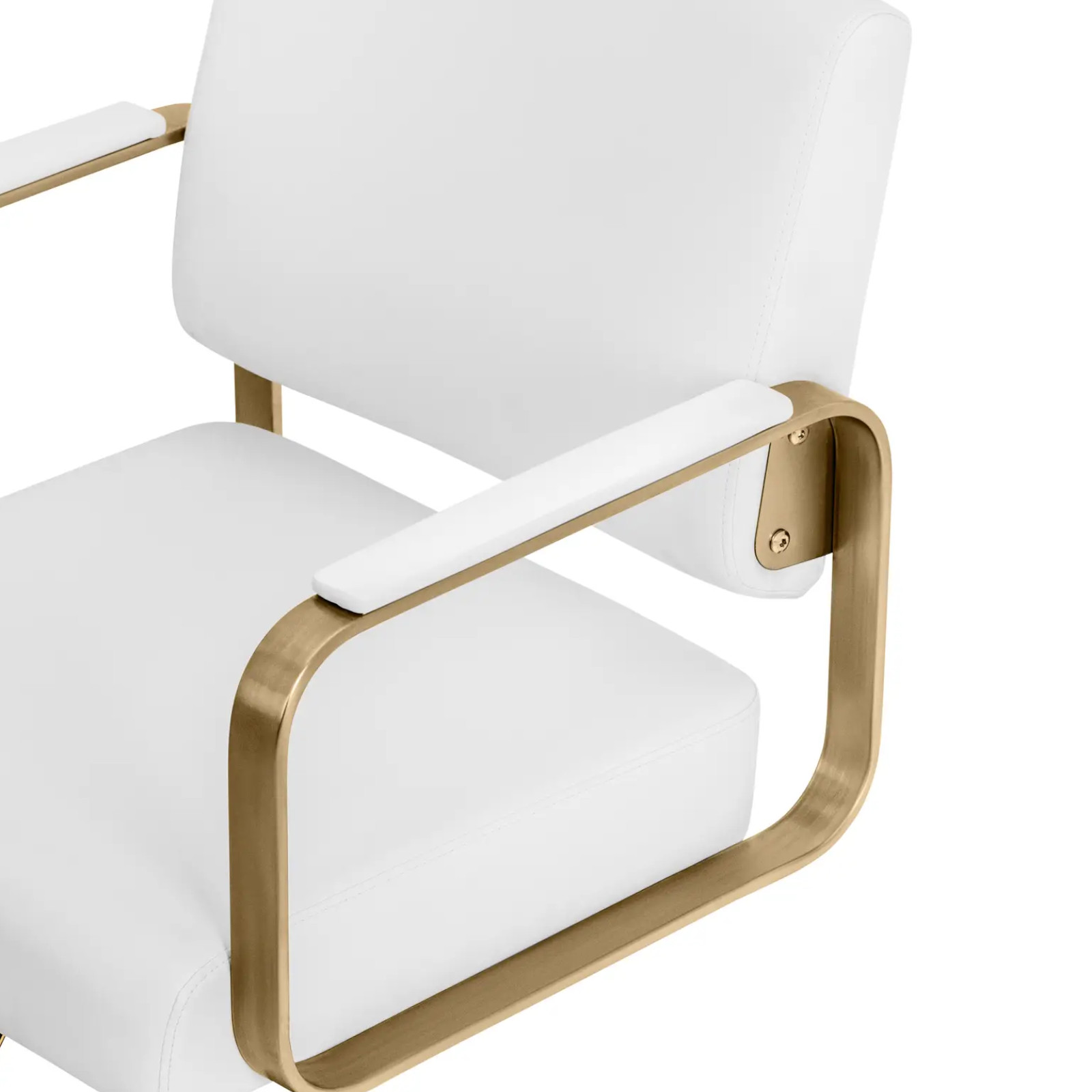 Fotel fryzjerski barberski kosmetyczny z podnóżkiem Physa OTLEY - biało złoty 10040886 Physa - obrazek 4