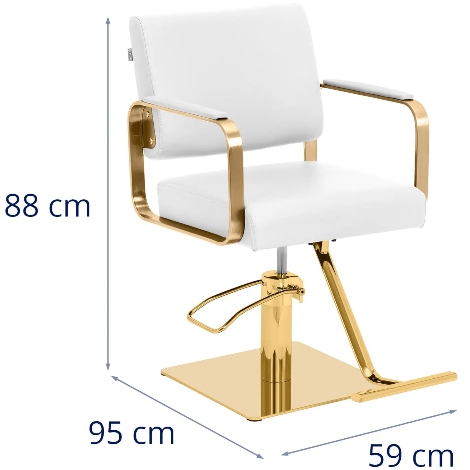 Fotel fryzjerski barberski kosmetyczny z podnóżkiem Physa OTLEY - biało złoty 10040886 Physa - obrazek 7