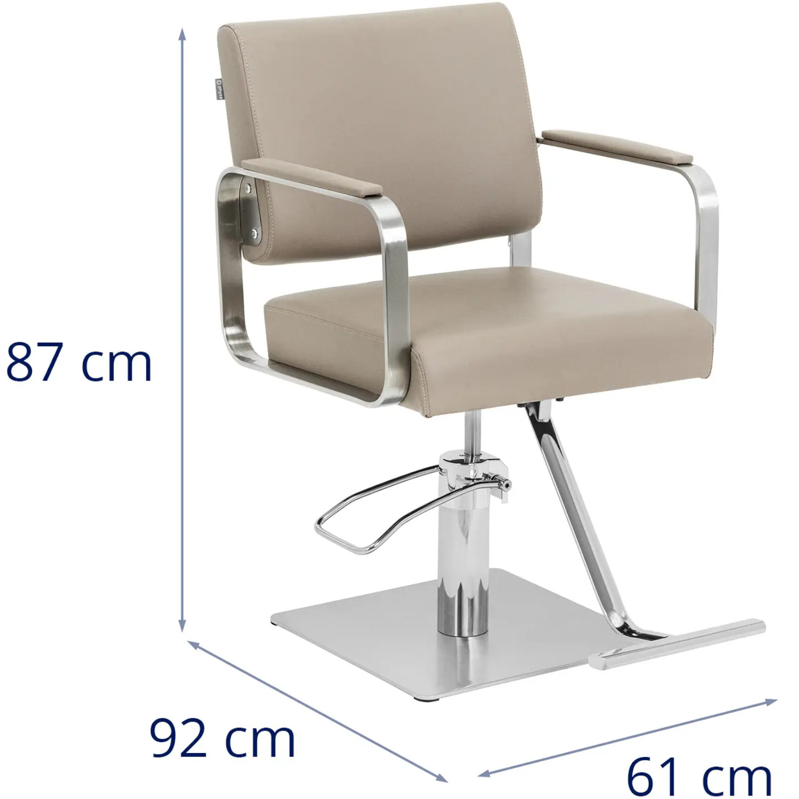 Fotel fryzjerski barberski kosmetyczny z podnóżkiem Physa OTLEY - beżowo srebrny 10040889 Physa - obrazek 7