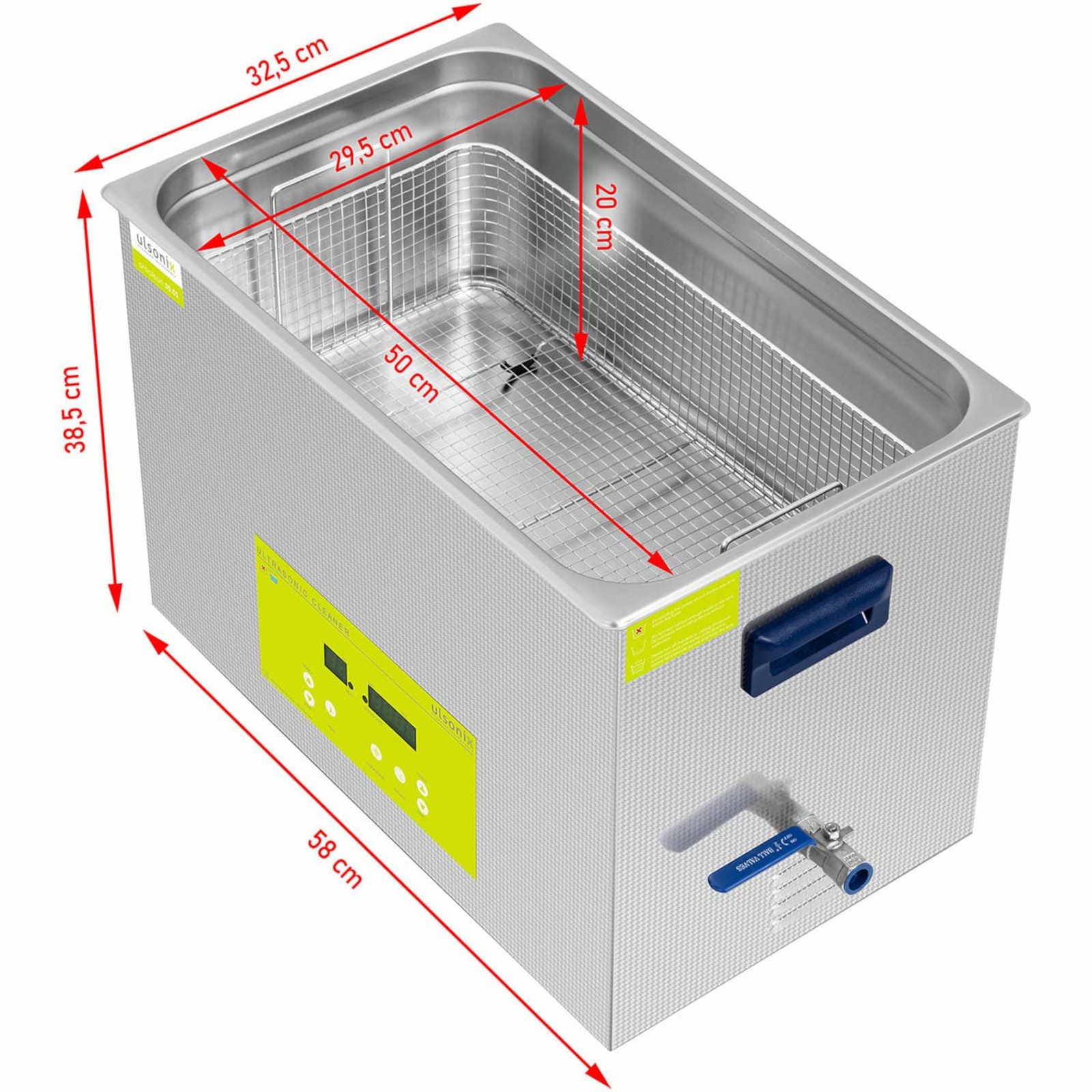 Myjka wanna ultradźwiękowa oczyszczacz LED 30 l 600 W 10050203 Ulsonix - obrazek 6