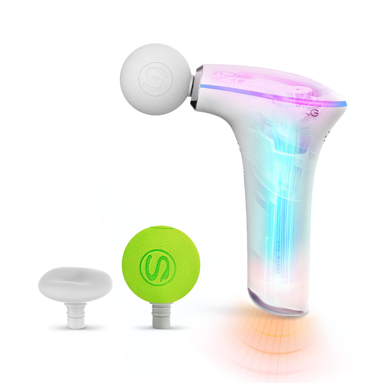 Masażer pistolet do masażu 3 głowice do całego ciała SKG F5-EN - biały 6944527438028 SKG - obrazek 3