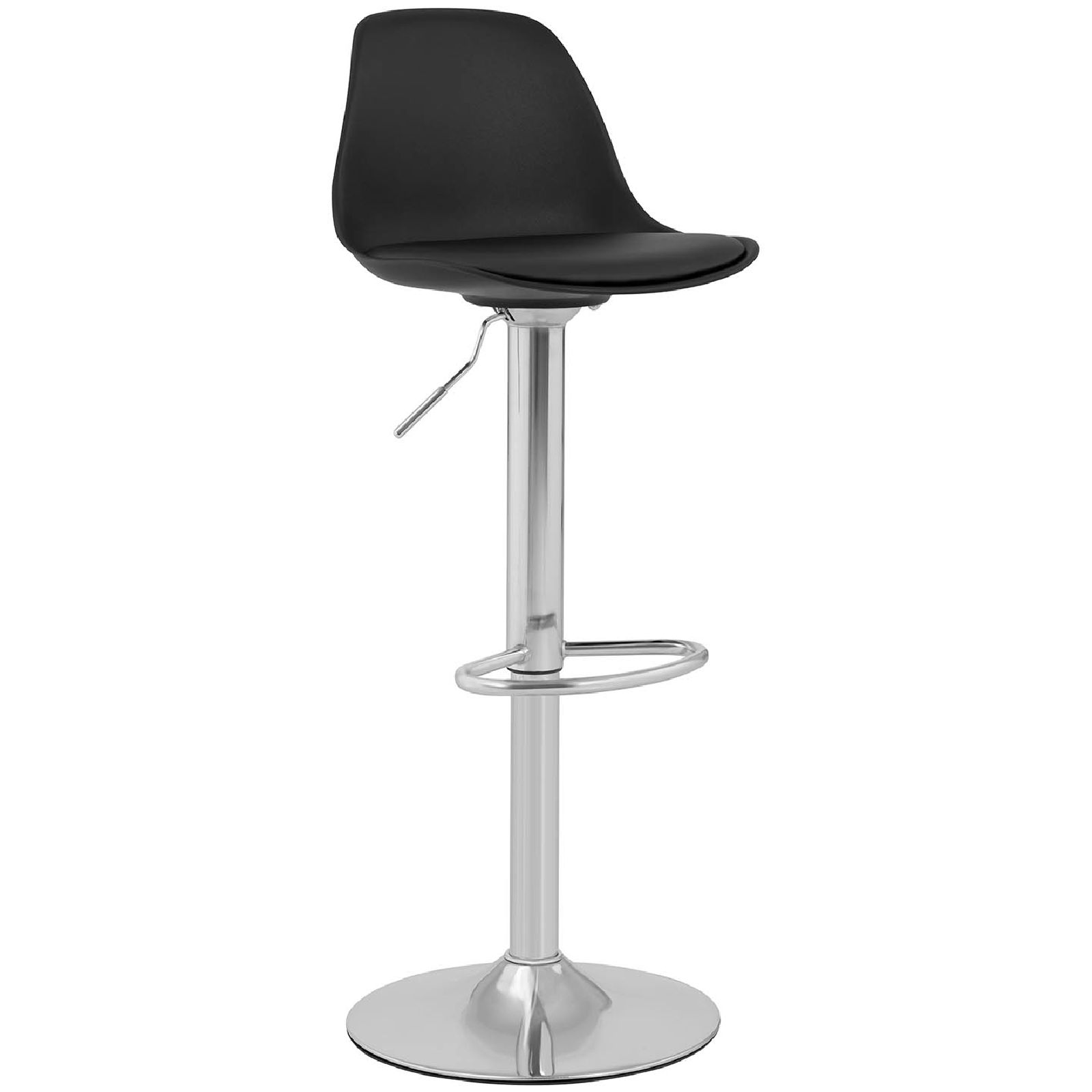 Hoker stołek krzesło barowe obrotowe tapicerowane 4 szt. czarne 10260128 FROMMSTARCK - obrazek 4