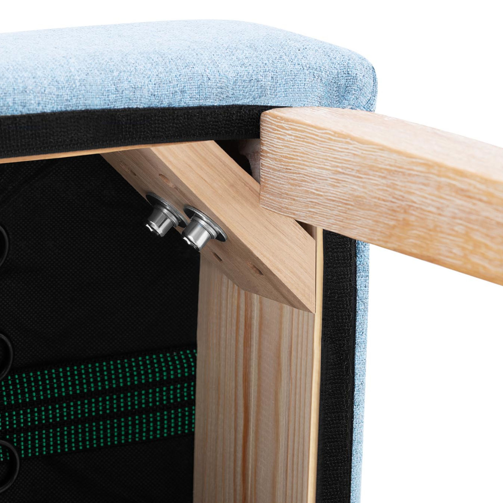 Krzesło tapicerowane do jadalni salonu 2 szt. NIEBIESKIE 10260168 FROMMSTARCK - obrazek 4