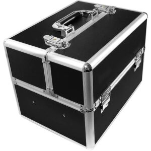 Kuferek kosmetyczny 2 poziomy czarny CN03801