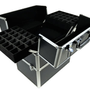 Kuferek kosmetyczny duży 3 poziomy czarny CN03798