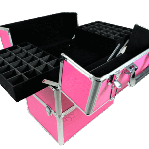 Kuferek kosmetyczny duży 3 poziomy różowy CN03800