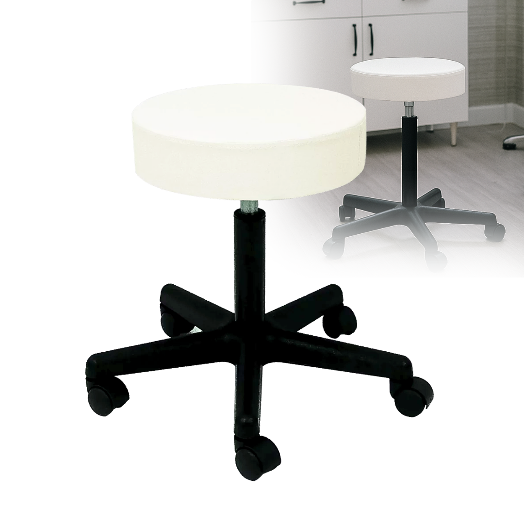 Taboret kosmetyczny BASIC bez oparcia biały CN03322