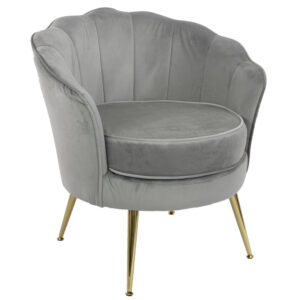 Fotel tapicerowany LUGANO BX-LE69 szary velvet BX-23LE69/LIGHTGREY