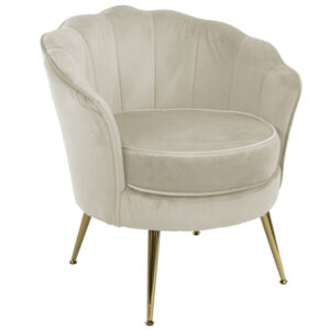 Fotel tapicerowany LUGANO BX-LE69 kremowy velvet BX-23LE69/CREAM